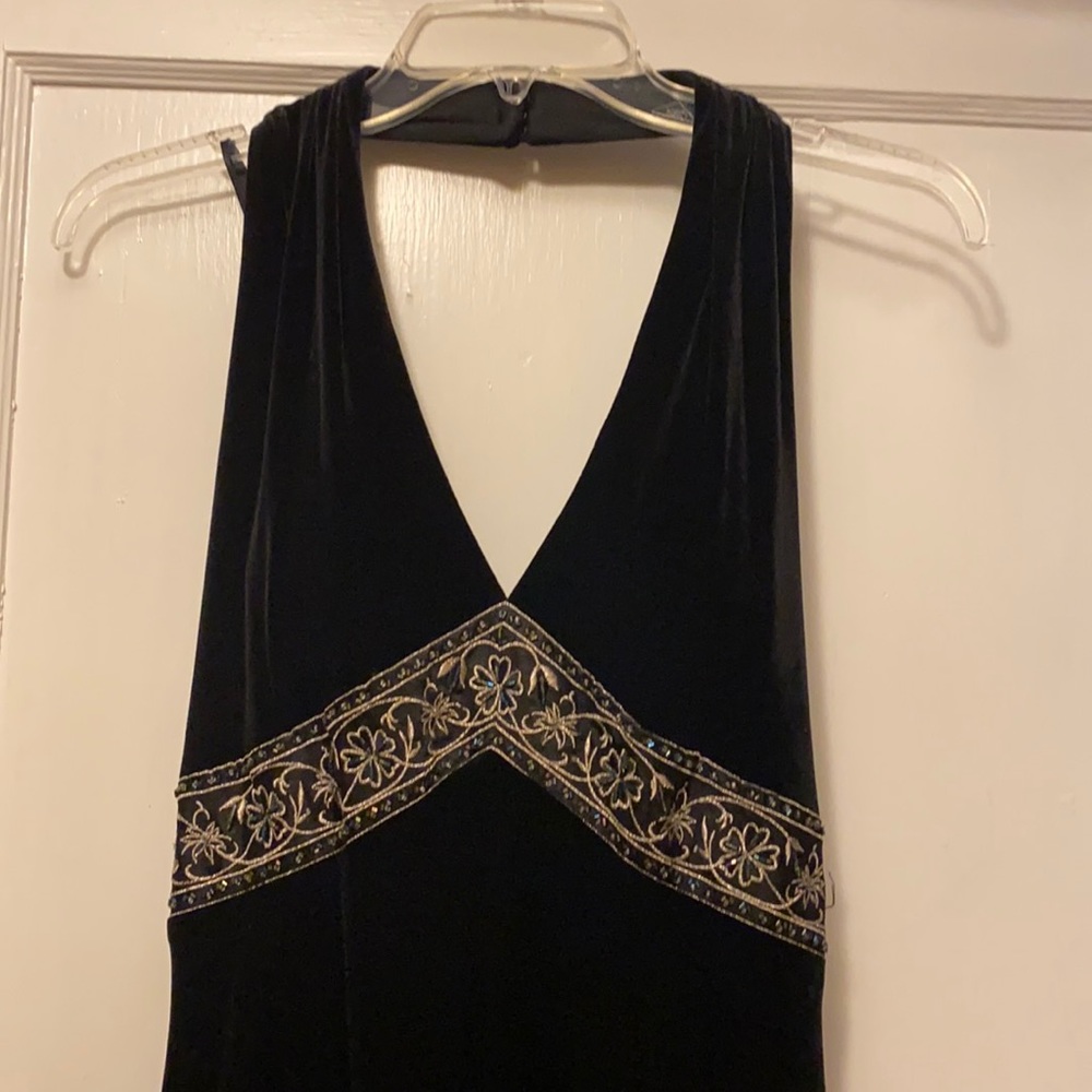 Black Velour Evening Gown